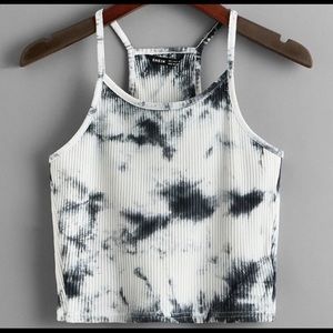 Tie-dye cropped tank top